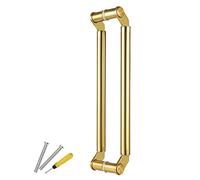 Poignée de porte jumelée double face, poignées de tirage en verre/grange/porte d'entrée, ensemble de quincaillerie pour poteau en acier inoxydable, poignées commerciales à usage intensif (doré 80 cm/3