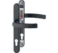 HOPPE Poignée de porte LIÈGE - Sur plaque étroite 30 mm, 72-82, noir