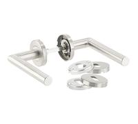 Poignée de porte moderne AGT - acier inoxydable - double pène - carré