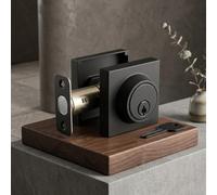 Poignée de porte noire mate avec serrure pour salle de bain et chambre à coucher, levier en alliage de zinc avec design et défense qui ne s'affaisse jamais, installation réversible pour portes