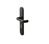 Poignee de porte NORMBAU serrure plaque noire brillante levier unique