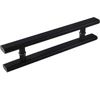 poignée de porte, Poignée de porte battante robuste à double face en forme H(Black,40Cm(16In))