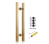 poignée de porte Poignée de porte d'entrée dorée, poignée de porte coulissante de grange en acier robuste, ustensiles de porte en verre, poignées de porte de douche de cuisine intérieure (longueur 50