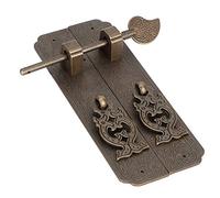 Poignée De Porte, Poignée De Traction De Porte En Cuivre Antique De Style Chinois, Motif De Gaufrage De Style Vintage, Kit De Poignées De Porte, Poignée De Traction De Porte En Cuivre Antique De Style
