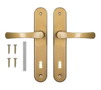 Poignée De Porte Pour Serrure À Garnitures 72 mm, Poignée de porte, Aluminium, Gauche et droite, Jeu de vis, Or, ADGO