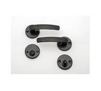 Poignée de porte - QUINCADECO - Elona - Noir - Aluminium - Rosace ronde condamnation