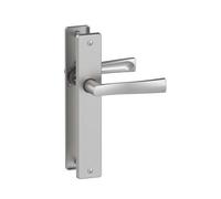 Vachette Poignée de porte sur grande plaque FLEX 206 entraxe 195 mm Bec-de-cane Chrome satiné