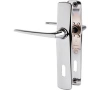 Poignée de porte sur plaque chromé - Clé L - Riv Saumur - Vachette