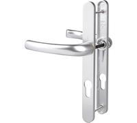 Poignée de porte sur plaque étroit argent - Clé I - 53 à 57 mm - Tokyo - Hoppe et cie