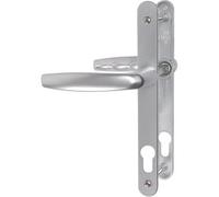 Poignée de porte sur plaque étroit argent - Clé I - Atlanta - Hoppe et cie