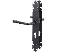 Poignée de porte sur plaque noire béquille col réhaussé - Loire - Brionne