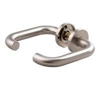 Poignée de porte sur rosace inox - Bec de cane - U19 - Normbau