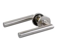 Normbau Poignée de porte sur rosace EsT.ZG 21 – Inox mat, bec de cane