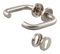 Poignée de porte sur rosace inox mat - Clé I - EsT.ZG 41 - Normbau