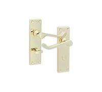 Poignée de porte victorienne à levier de défilement pour salle de bain WC Chrome laiton/satiné Convient à tous les types de portes intérieures (laiton poli, poignée de salle de bain)