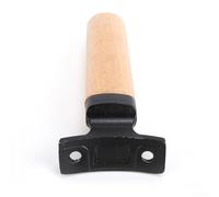Poignée de pot à lait en bois de hêtre - Construction en acier inoxydable - Poignée ergonomique résistante à la chaleur - Style moderne noir mat - 18,7 x 5,8 cm