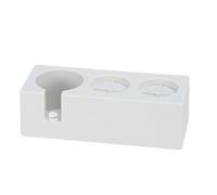 Poignée de presse à poudre ABS café, cadre de support avec fonction de rangement, triple design pour pressage d'affichage, vis réglables en hauteur, matériau de qualité supérieure, quatre coins en