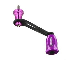 Poignée de rechange pour moulinet de pêche Stella pour STRADIC pour COMPLEXF4 et divers modèles, avec fibre de carbone et design à double roulement (violet)