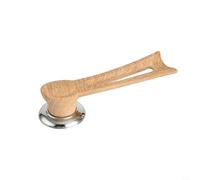 Poignée de rechange verticale pour couvercle de casserole en bakélite - Base en acier inoxydable robuste pour cocotte, casserole et couvercle de casserole Rouge 12 cm (L grain de bois)