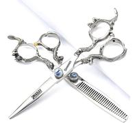 Poignée de robinet de ciseaux à cheveux professionnels 6/7 / 7.5/8 / 9 pouces pour coiffeur (6 pouces 2 pièces-B)