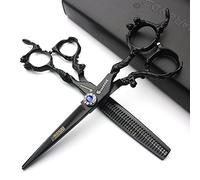 Poignée de robinet de ciseaux à cheveux professionnels 6/7 / 7.5/8 / 9 pouces pour coiffeur (6 pouces 2 pièces-C)