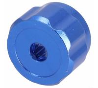 Poignée de roue ronde en alliage d'aluminium pour jauges de collecteur CVC et compteurs de réfrigération - 34 mm de diamètre, support carré de 6,6 mm, bouton de robinet bleu pour AC Ser