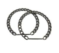 Poignée de sac rechange en métal for femme, bandoulière chaîne amovible dorée vintage, accessoires à main, pièces détachées for sacs pour sacs à bandoulière, porte-monnaie, sacs à(Black 1 Pair)