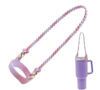 Poignée de sangle de bouteille d'eau, poignée de porte-horre,La sangle de support souple rend la bouteille portable | Porte-corde de parasol avec tasse de corde portable, corde, Violet clair + ,