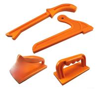 Poignée de sécurité pour le travail du bois pour scie à ruban de table, rabot - Règle de sécurité améliorée - Guide de perçage compatible avec les guides de perçage - 42 cm - Orange foncé (N)