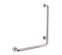 Poignée de sécurité pour salle de bain - En acier inoxydable poli - 70 x 50 cm - En forme de L - Pour douche, angle vertical - Antidérapante - Pour femmes enceintes, personnes âgées et handicap