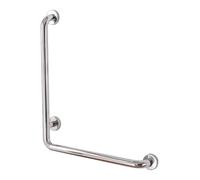 Poignée de sécurité pour salle de bain - En acier inoxydable poli - 70 x 50 cm - En forme de L - Pour douche, angle vertical - Antidérapante - Pour femmes enceintes, personnes âgées et handicap