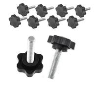 Poignée de serrage à filetage en forme d'étoile M5 M6 M8, boulon à main en bakélite, vis de serrage, équipement industriel, plastique et acier (Color : Black 10PCS, Size : M8x50 D38)