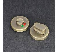 Poignée de serrure de porte avec indicateur rouge et vert - Bouton rotatif à 360° pour la sécurité de la vie privée pour les toilettes dans les bureaux et les établissements publics - Argent (bronze