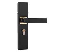 Poignée de serrure porte en bois massif, chambre à coucher, intérieure silencieuse, mécanique(T01 black gold hole spacing 190MM)