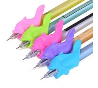 Poignée de stylo adaptée aux : lot de 5 formes de dauphin en silicone, porte-stylo pratique pour corriger la, poignée d'écriture flexible, accessoires pour cahiers scolaires |