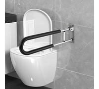 Poignée de support murale antidérapante pour toilettes - Handicap - Pour salle de bain - 60 x 15 cm - Jusqu'à 120 kg - Accoudoir sans barrière pour personnes âgées et femmes enceintes - Rotation