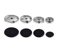 Poignée de table de cuisson à gaz et couronne de brûleur à gaz, s'adapte à toutes les tailles de brûleurs de cuisinière à gaz, capuchon de flamme durable pour appareils de cuisson (plat)
