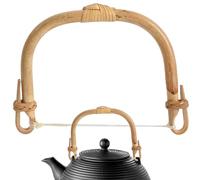 Poignée de théière en bambou, poignée de théière en rotin pour théière en céramique, poignée de bouilloire à thé de remplacement décorative anti-brûlure en forme de U, accessoires de théière, type 1