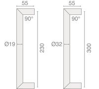 Poignée de tirage 2010 32x300mm inox brossé - HERACLES - B-INOX-PT212