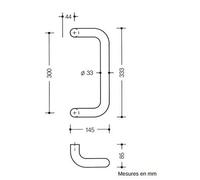 Poignée de tirage entraxe 300 mm gris 92 HEWI 550.33GKLT 92