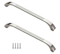 Poignée de Tiroir 160mm Brossé, Lot de 2 Poignée Meuble Alliage d'Zinc | Anodisé, Poignées Cuisine Entraxe: 64-160mm Poignee Porte Poignee d'Armoire Poignées pour Placards Avec Vis 160mm/6.3in