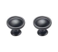 Poignée de Tiroir 30mm Noir, Lot de 2 Poignée Meuble Alliage d'Zinc | Galvanoplastie, Poignées Cuisine Entraxe: 64-128mm Poignee Porte Poignee d'Armoire Poignées pour Placards Avec Vis Monotrou