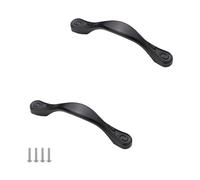 Poignée de Tiroir Noir Moderne, Lot de 2 Poignée Meuble Alliage d'Zinc | Galvanoplastie, Poignées Cuisine Entraxe: 64-160mm Poignee Porte Poignee d'Armoire Poignées pour Placards Avec Vis 64mm/2.5in