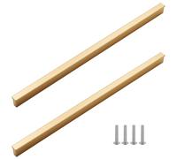 Poignée de Tiroir Or Mat, Lot de 2 Poignée Meuble Alliage d'Aluminium | Anodisé, Poignées Cuisine Entraxe: 64-960mm Poignee Porte Poignee d'Armoire Poignées pour Placards Avec Vis 768mm/30.2in
