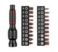 Poignée de tournevis, 101 mm en alliage d'aluminium, outil hexagonal 6,35 mm, poignée antidérapante à 360°, avec 20 embouts et tige d'extension, tournevis magnétique pour Phillips pour Torx à fente