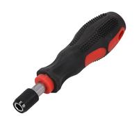 Poignée de tournevis antidérapante en caoutchouc avec adaptateur autobloquant hexagonal de 6,35 mm - Compatible avec les ensembles d'embouts et outils à douille standard (rouge noir)