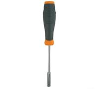 Poignée de tournevis avec adaptateur hexagonal de 6,35 mm, en acier au chrome vanadium, porte-embout magnétique en caoutchouc, poignée antidérapante, orange gris, 202 mm, compatible avec embouts de