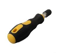 Poignée de tournevis hexagonale autobloquante de 6,35 mm avec adaptateur de 10,2 cm pour clés à douille et embouts - Tige en acier au chrome vanadium, caoutchouc antidérapant (jaune noir)