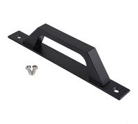 Poignée de traction en aluminium antirouille pour porte de grange, portail coulissant, garage, abri de jardin, placard et portes intérieures extérieures avec prise ferme (noir avec base)