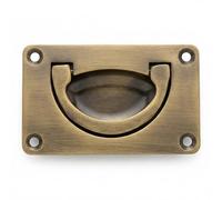 Poignée de traction, poignée de porte rabattable encastrée pour tiroir d'armoire, cachée en laiton avec anneau rabattable, finition bronze, 3 pouces, tiroir d'armoire porte à montage